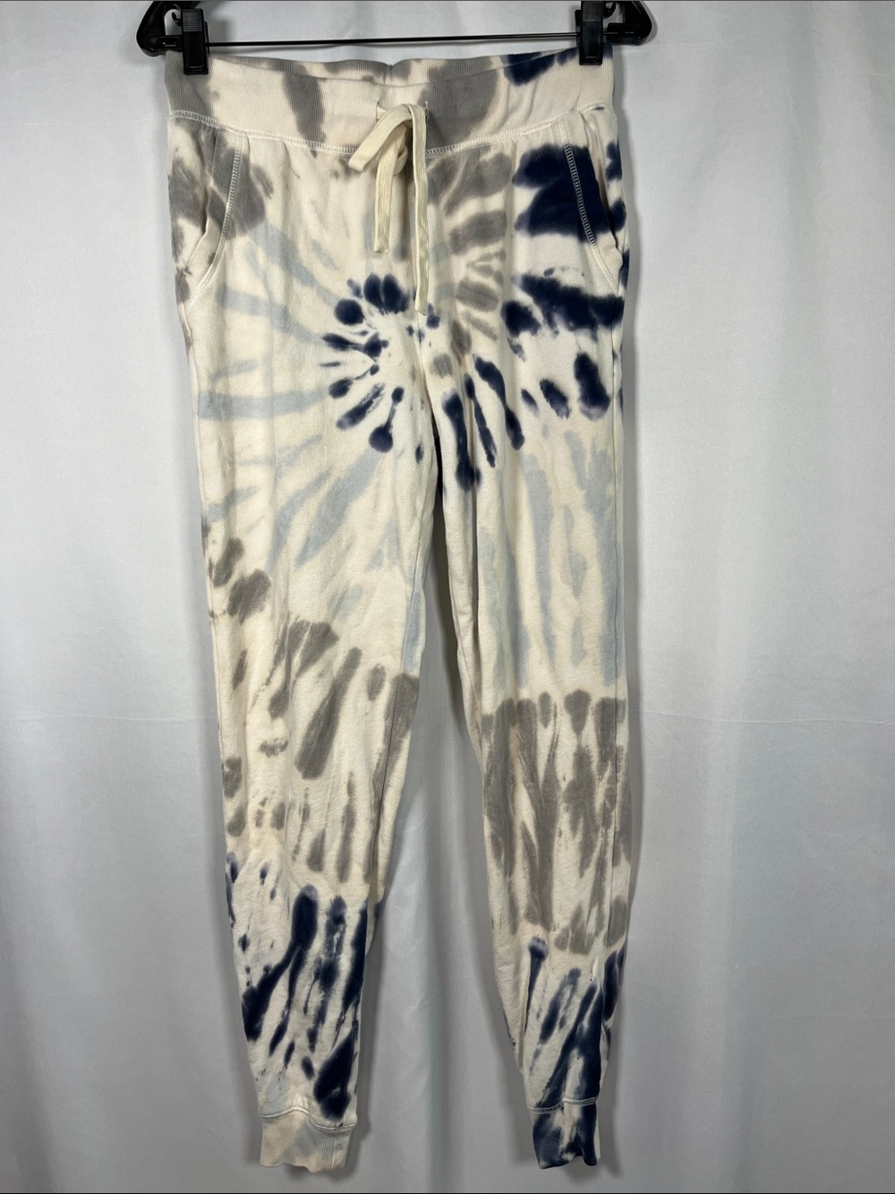 Z supply tie dye navy grey white cotton jogger sweatpants sz s loungewear - Picture 2 of 6